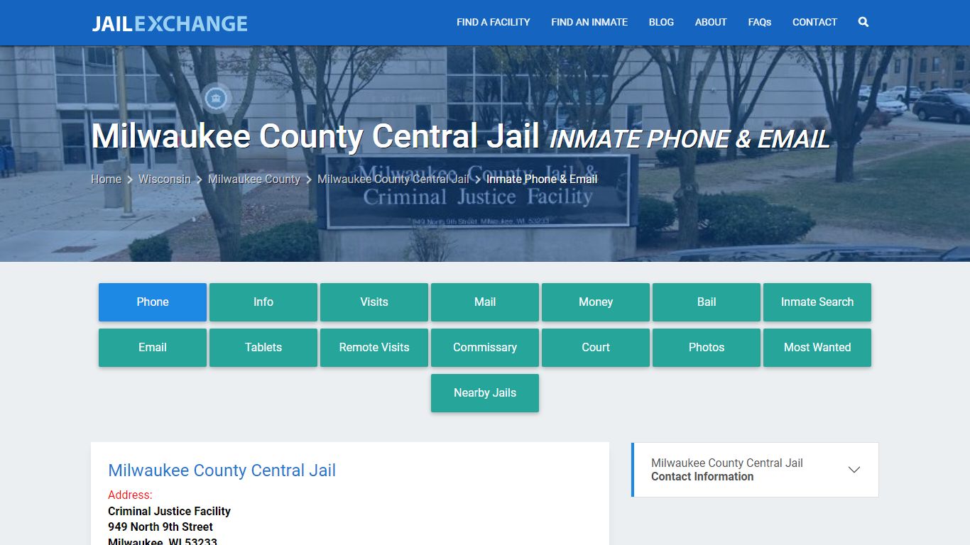 Inmate Phone - Milwaukee County Central Jail, WI - Jail Exchange